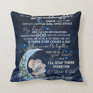 Personalized Letter To My Granddaughter, Elephant Throw Pillow