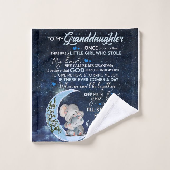 Personalized Letter To My Granddaughter, Elephant Wash Cloth (Wash Cloth)
