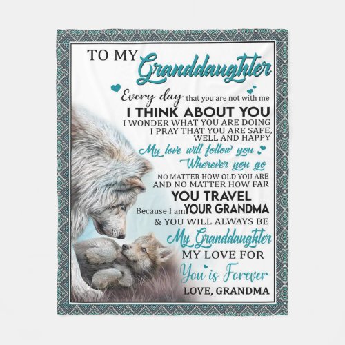 Personalized Letter To My Granddaughter Fleece Blanket