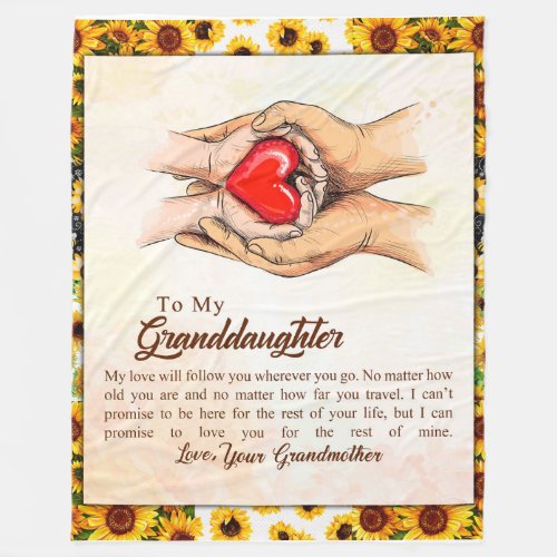 Personalized Letter To My Granddaughter Fleece Blanket