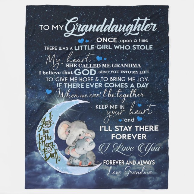 Personalized Letter To My Granddaughter, Fleece Blanket (Front)