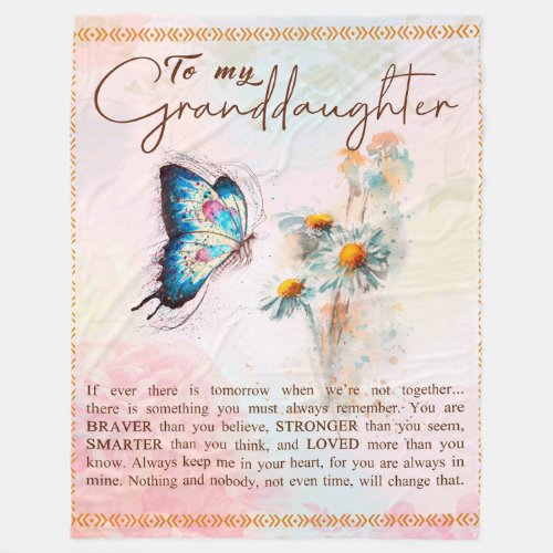 Personalized Letter To My Granddaughter Fleece Blanket