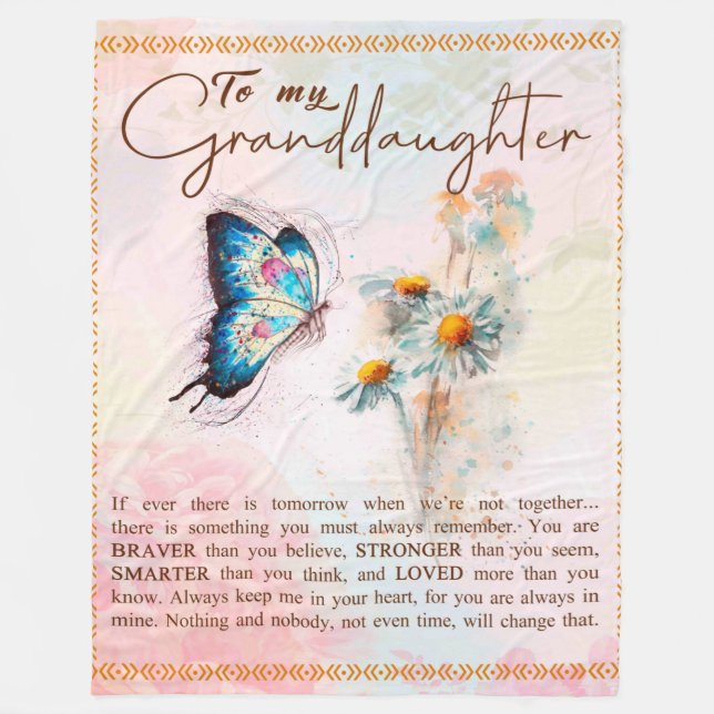 Personalized Letter To My Granddaughter Fleece Blanket (Front)