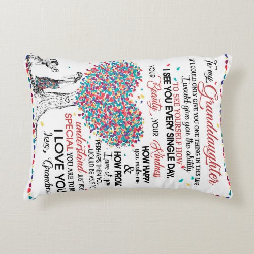 Personalized Letter To My Granddaughter From Gran Accent Pillow
