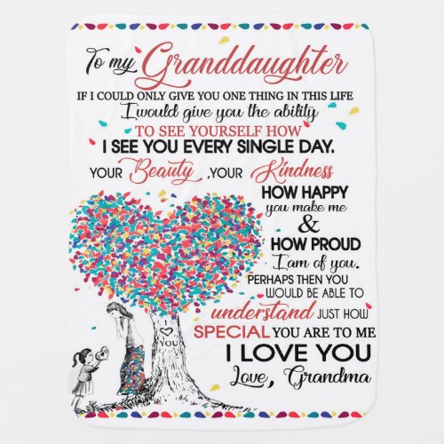 Personalized Letter To My Granddaughter From Gran Baby Blanket