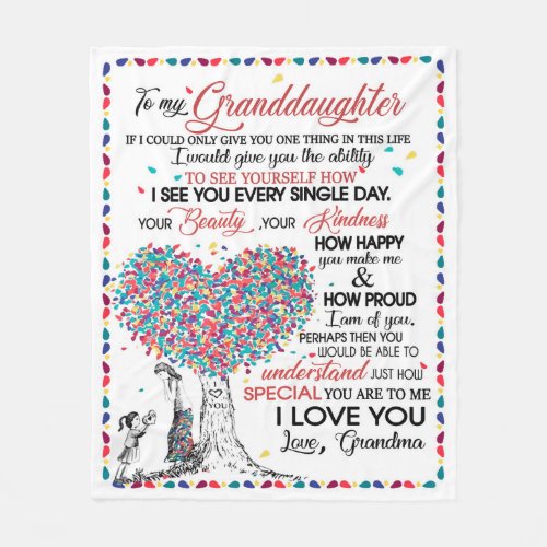 Personalized Letter To My Granddaughter From Gran Fleece Blanket