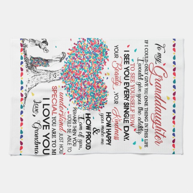 Personalized Letter To My Granddaughter From Gran Kitchen Towel (Horizontal)