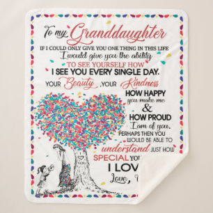 Personalized Letter To My Granddaughter From Gran Sherpa Blanket