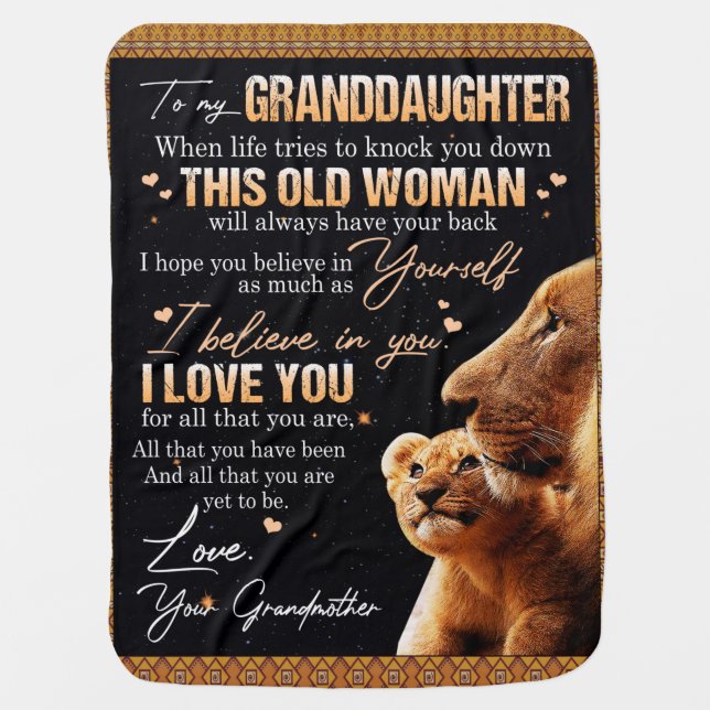 Personalized Letter To My Granddaughter From Grand Baby Blanket (Front)