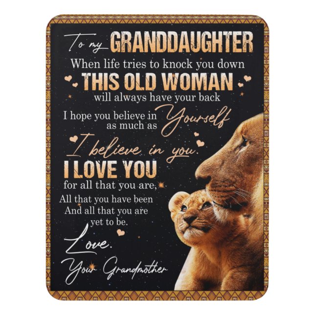 Personalized Letter To My Granddaughter From Grand Door Sign (Contemporary Vert)