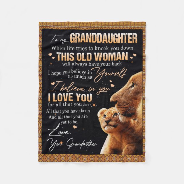 Personalized Letter To My Granddaughter From Grand Fleece Blanket (Front)