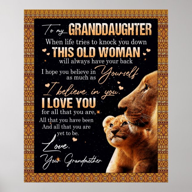 Personalized Letter To My Granddaughter From Grand Poster (Front)