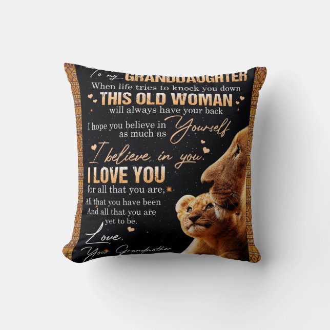 Personalized Letter To My Granddaughter From Grand Throw Pillow (Front)