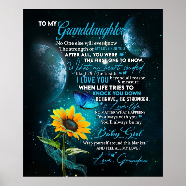 Personalized Letter To My Granddaughter Poster (Front)