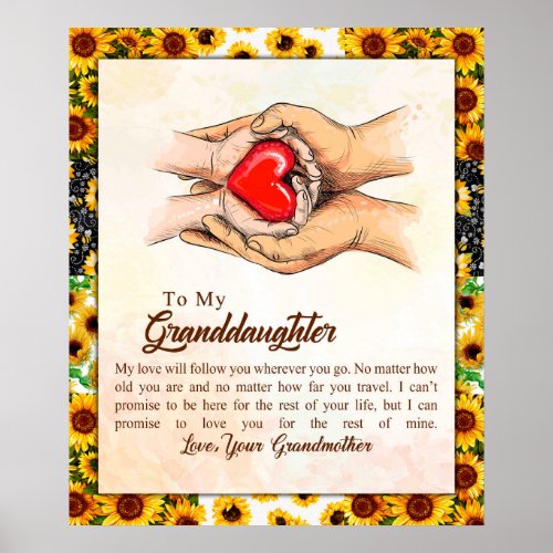 Personalized Letter To My Granddaughter Poster