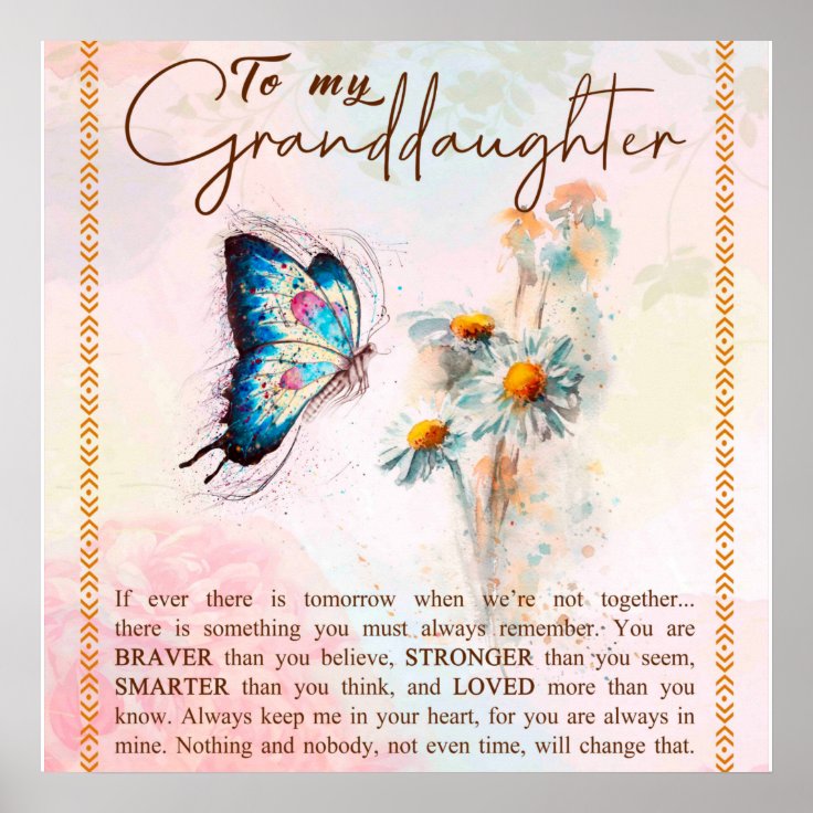 Personalized Letter To My Granddaughter Poster | Zazzle