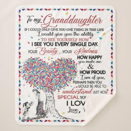 Personalized Letter To My Granddaughter Sherpa Blanket