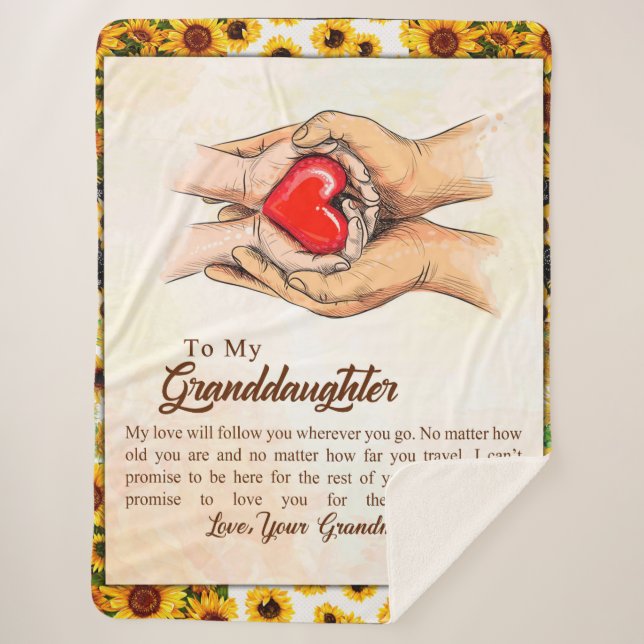 Personalized Letter To My Granddaughter, Sherpa Blanket (Front)