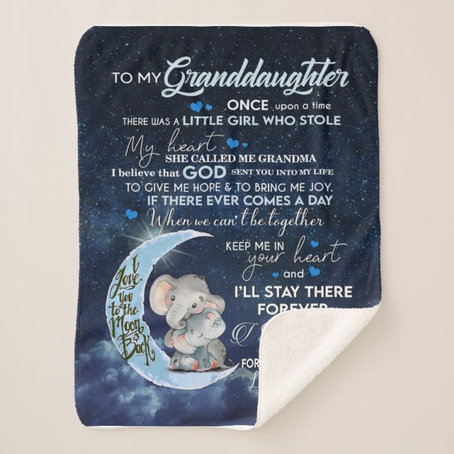 Personalized Letter To My Granddaughter, Sherpa Blanket (Front)