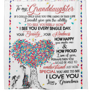 Personalized Letter To My Granddaughter Shower Curtain