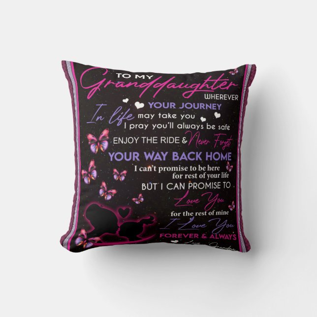 Personalized Letter To My Granddaughter Throw Pillow (Front)