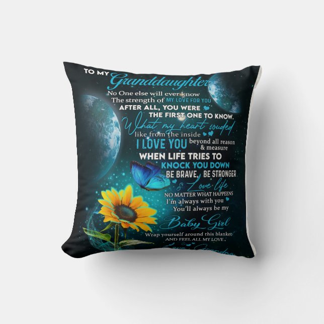 Personalized Letter To My Granddaughter Throw Pillow (Front)