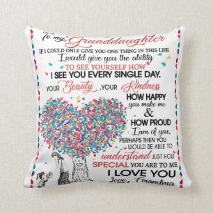 Personalized Letter To My Granddaughter Throw Pillow