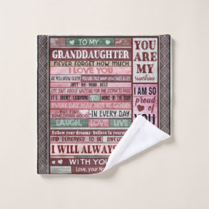 Personalized Letter To My Granddaughter Wash Cloth