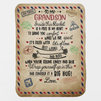 Personalized Letter To My GrandSon Baby Blanket