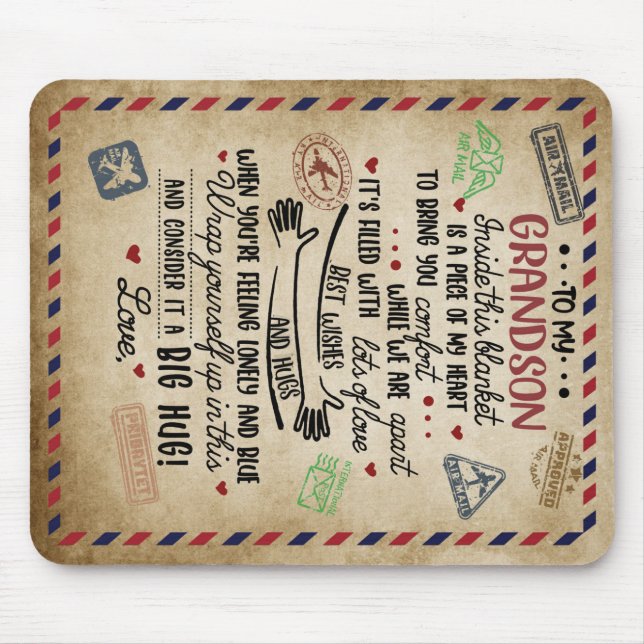 Personalized Letter To My GrandSon, Birthday Gift Mouse Pad (Front)