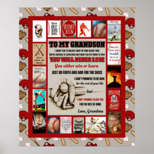 Personalized Letter To My GrandSon Birthday Gift Poster