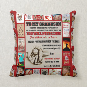 Personalized Letter To My GrandSon Birthday Gift Throw Pillow