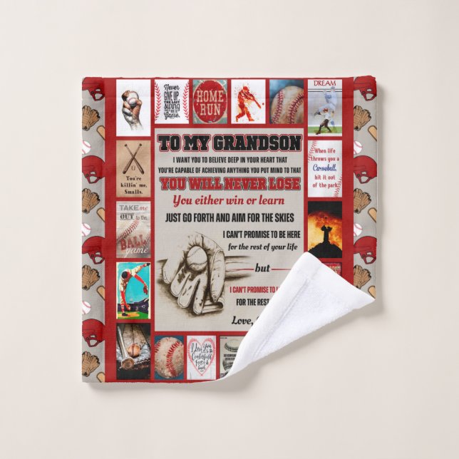 Personalized Letter To My GrandSon Birthday Gift Wash Cloth (Wash Cloth)