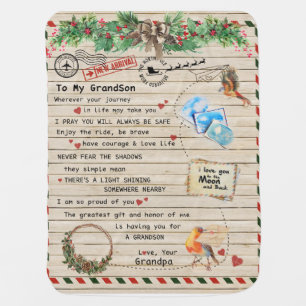 Personalized Letter To My Grandson From Grandpa, Baby Blanket