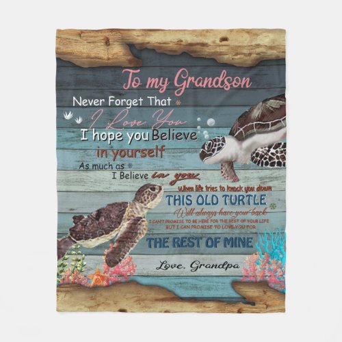 Personalized Letter To My Grandson From Grandpa Fleece Blanket