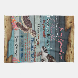 Personalized Letter To My Grandson From Grandpa Kitchen Towel