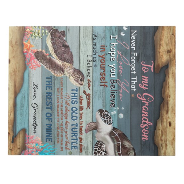 Personalized Letter To My Grandson From Grandpa Notepad (Front)