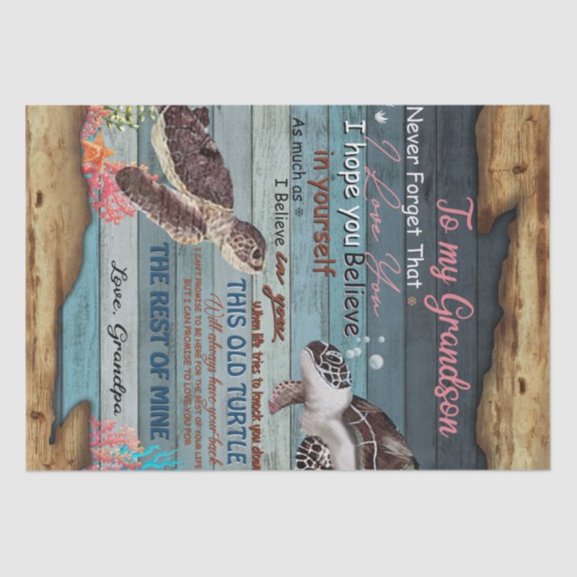 Personalized Letter To My Grandson From Grandpa Tissue Paper (Front)