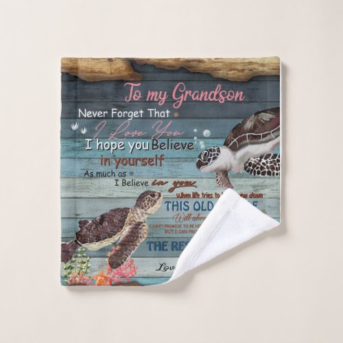 Personalized Letter To My Grandson From Grandpa Wash Cloth