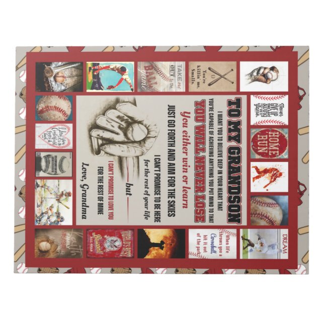 Personalized Letter To My Grandson, Love Grandma Notepad (Front)