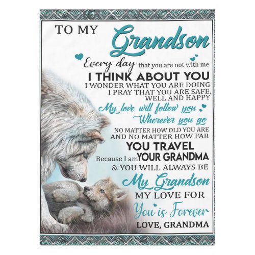 Personalized Letter To My Grandson Love Grandma Tablecloth