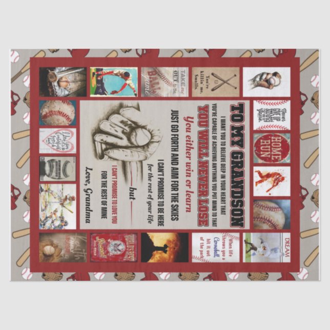 Personalized Letter To My Grandson, Love Grandma Tissue Paper (Front)
