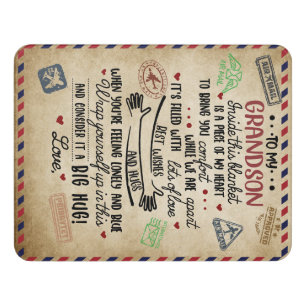 Personalized Letter To My Grandson, Love Grandson Door Sign