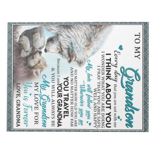 Personalized Letter To My Grandson Love Grandson Notepad