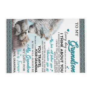 Personalized Letter To My Grandson, Love Grandson Placemat
