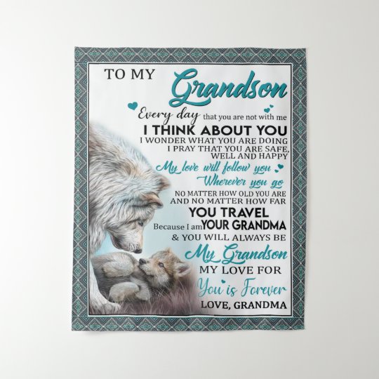 Personalized Letter To My Grandson, Love Grandson Tapestry | Zazzle.com