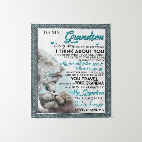 Personalized Letter To My Grandson Love Grandson Tapestry