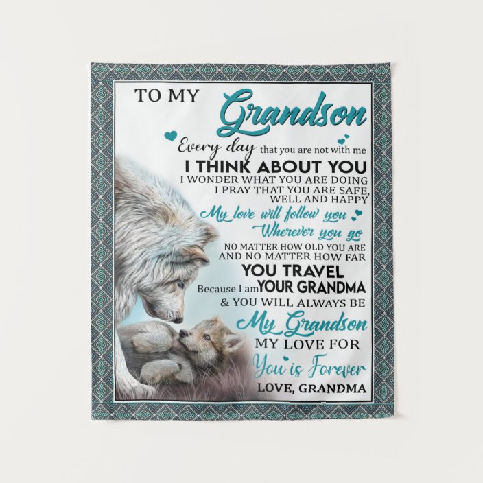 Personalized Letter To My Grandson Love Grandson Tapestry Zazzle