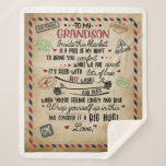 Personalized Letter To My GrandSon Sherpa Blanket<br><div class="desc">Personalized Letter To My GrandSon</div>
