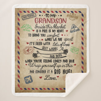 Personalized Letter To My GrandSon Sherpa Blanket